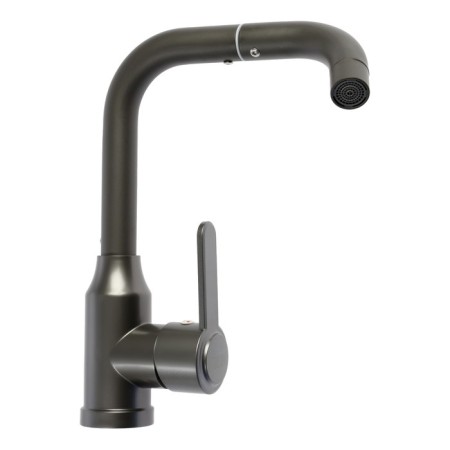 Zein Z3703 kitchen mixer, swing surplus 20 cm high, ABS plastic, graphite-4