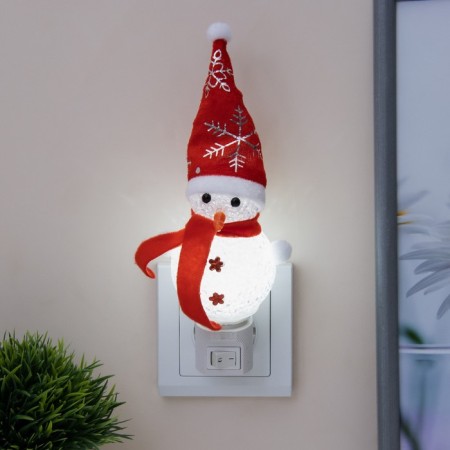 Nightlight "Snowman" LED white 6x6x18 cm Risalux
