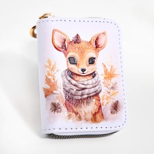 Wallet children 07-01-13 Olenenok, 11*2.5*9 cm, 3 depth, d/cards, d/coins, white