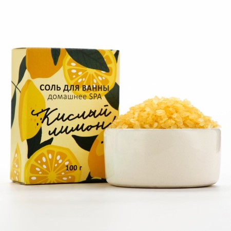Bath salt, 100 g, aroma of lemon, Beauty Fox-1