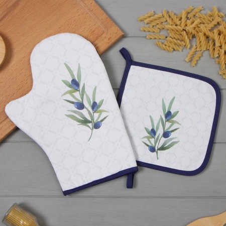 Set of kitchen. Ethel "Oliva" mittens-seizure 20x28cm, 19x19cm severity, 100% HL