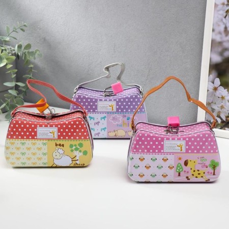 Piggy bank Metal "Bag with animals" MIX 8.5x14.5x6.5 cm