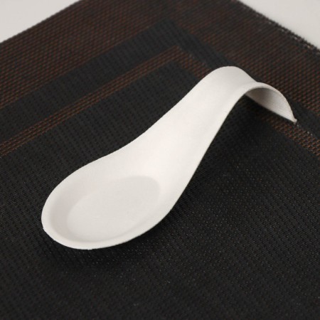 Disposable shape for spoon buffet, 10 ml, 2.7 × 12.4 × 2.6 cm, sugarcane, 50 pcs in packaging, white color-1