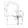 Kitchen mixer Zipponi Dali, with a side lever, l-spike, color chromium