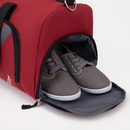 Sports bag with lightning, shoes, external pocket, red color-2