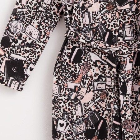 Women's robe elongated Ethel "Leopard", size 54-56, waffle 200g/m2, cotton-7