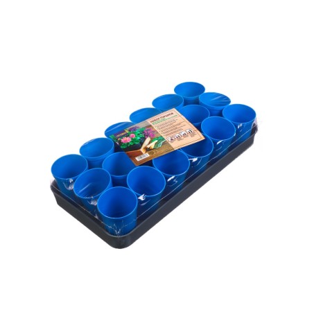 Set for seedlings: glasses of 250 ml (18 pcs), pan 40 × 20 cm, color mix, Greengo-13