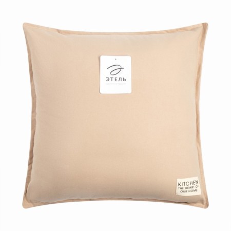 Ethel pillow, 45x45+1 cm, beige, 100% cotton-4