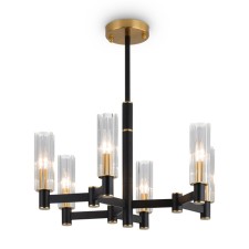 Suspended lamp Freya Fr5167PL-06B Ambra, 574x574x558 mm, E14, 6x40W, black color