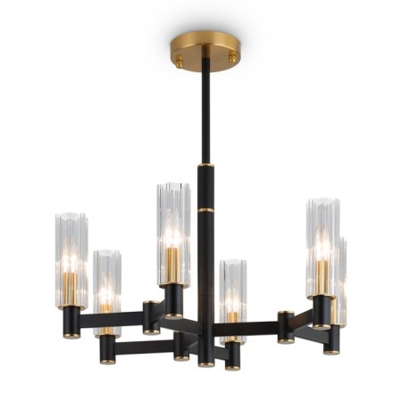 Suspended lamp Freya Fr5167PL-06B Ambra, 574x574x558 mm, E14, 6x40W, black color