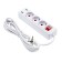 Extension cord Luazon Lighting, 3 sockets, 3 m, 10 A, 2200 W, 2x0.75 mm2, 2xUSB, with excavation, b