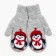 New Year. Double children's mittens, gray/penguin color, size 14 (6-9 years)