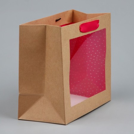 Gift Crafts with a plastic window, packaging, Flamingo, 24 x 20 x 11cm-2