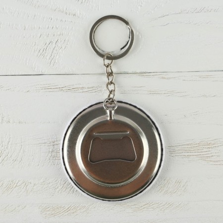 A keychain opener for keys "Distract from the hustle and bustle", diam. 5.8 cm-2