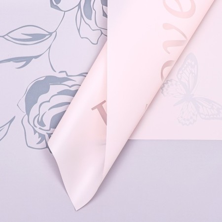 Film for flowers matte, "Recognition of love", 58x58cm, pink