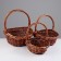 A set of baskets, 3 pcs, 25.5x20x8/25 cm, 30x26x10/30 cm, 34.5x30x12/35 cm, willow