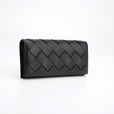 Women's wallet on magnets, black color
