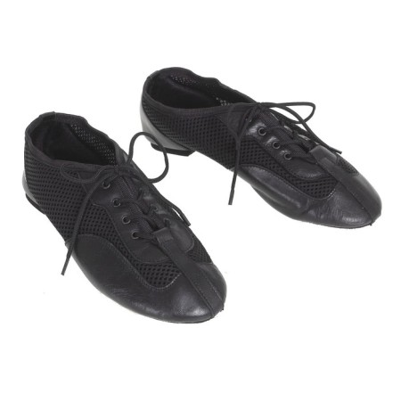 Jazzovki "Sport", genuine leather, with a net, insole length 22 cm, black color-5