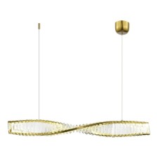 Suspension lamp ST LUCE. SL6205.313.01. Elica. 1x21 W, LED, 3000K, 1785 LM, 100x7.6x80 cm, brass color