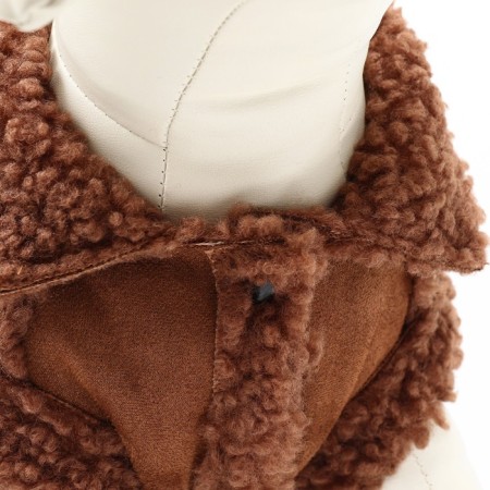 Sheepskin coat for dogs, size m, brown-4