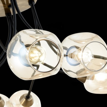 Ceiling EVOLUCE lamp. Sle205302-08. Besano. 8x40 W, E14, 91x91x35 cm, bronze color, black-5