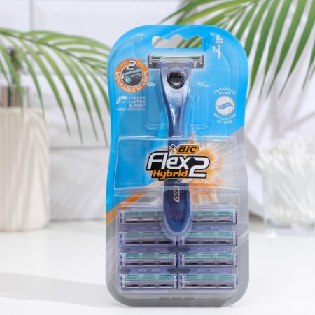 BIC FLIX 2 HYBRID shaving machine and 8 interchangeable cassettes