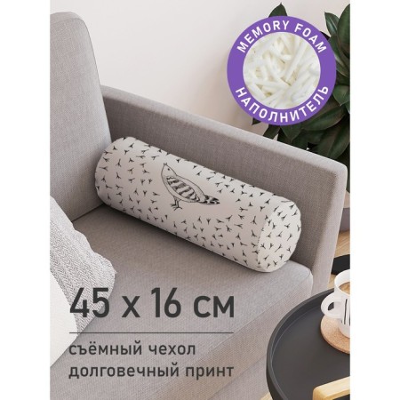 Pillow Roller "A bird of happiness, decorative, size 16x45 cm