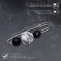 Planet pin 7 cm, black and white color in silver