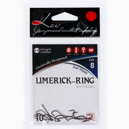 Hooks KOI Limerick-Ring, BN color, No. 8, 10 pcs.