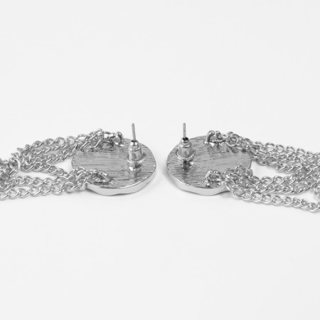 Earrings Assorted "Geometry" circle with a chain, color silver-2