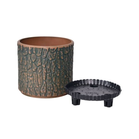 Round pot for flowers, 2l aged-green 15.5x14x14cm-2