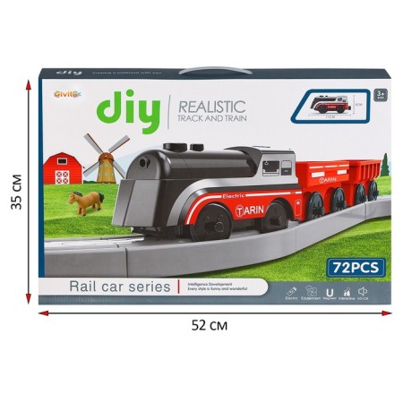 Railway for children "My City", 72 items, on batteries-6