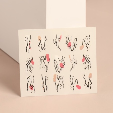 Slider - Nail design "Tender abstraction", packing 6 pcs, multi -colored