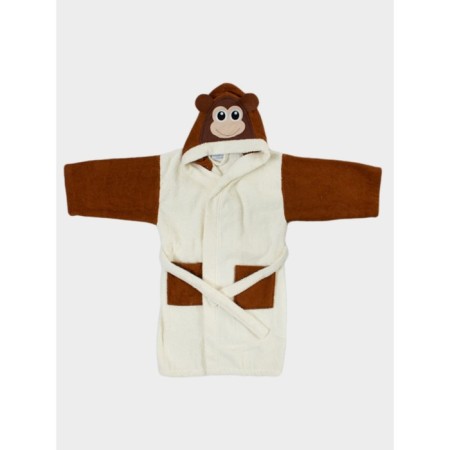 Terry robe for a boy, height 122-128 cm, milk color-5