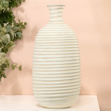 Vase for flowers "Arkady" made of glass, white 39.5 x 19 x 19 cm-4