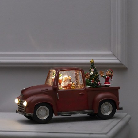 LED figure "Machine with elves" 28 × 17 × 12 cm, plastic, AAX3 batteries (not complete), USB, glow warm white