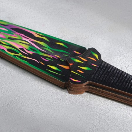 Wooden souvenir "kunai" color flame-1