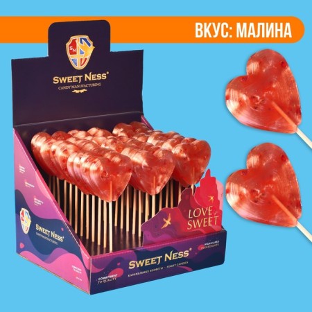 Caramel Lollice "Heart Super Food" on a stick, 30 g