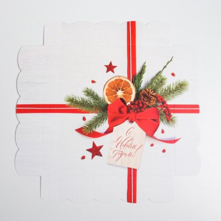 Box for confectionery products with PVC “Happy New Year!”, 15 x 15 x 3 cm, new year-4