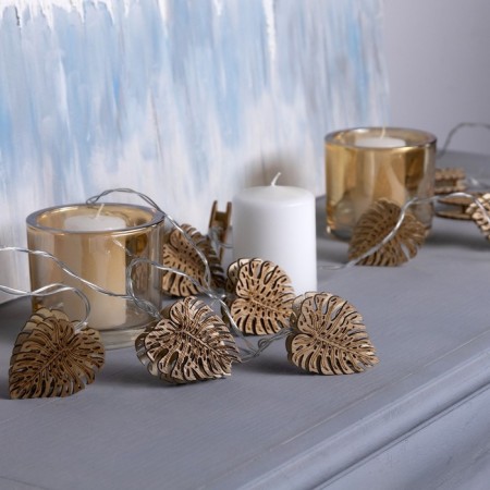 Garland “thread” 2.5 m with nozzles “leaflet”, ip20, transparent thread, 10 LED, glow warm white, AAH2-1