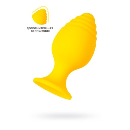 Anal sleeve Todo by toyfa riffle, silicone, 7.5 cm, yellow color-5