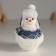 Souvenir Textile "Snowman in a knitted blue fur coat" 7.5x7.5x13 cm