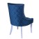 Chair "Marzio", velor fabric, Molding Nickel, support massif white, color ocean
