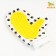 Mittens-Brush for wool 25 x 13 cm, yellow