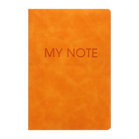 Notepad A5 "Orange", 60 sheets, without Linovka, artificial leather, thermoting, tinted OFSET BLOCK 70g/m2