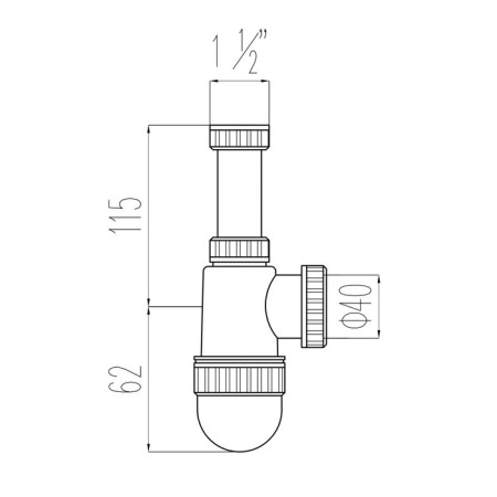 Siphon for the Viant sink "Profi" without release, 1½ " - D = 40 mm-1