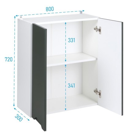 Hinged cabinet 600 Helga, 600x300x720, white/olive software MDF-1