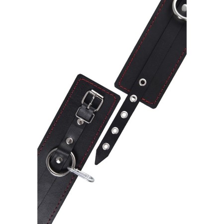Bonding set 4 Pecado BDSM fixation points, genuine leather, black color-8