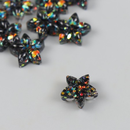 Decor for creativity Plastic "Flower-Pilist Line Lake" Crystal 1.4x1.4 cm-1