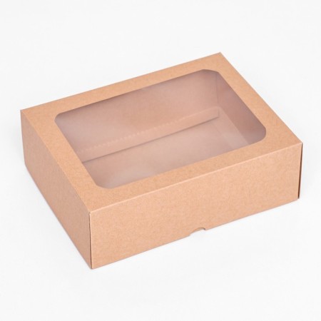 The box is folding, the lid is, with a window, craft, 20 x 15 x 6.5 cm,-1